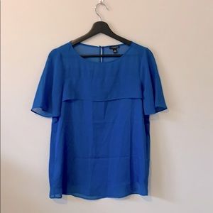 Cobalt blue short sleeve blouse